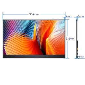 DFZ Portable Monitor, 15.6 Inch Full HD 1920 X 1080 IPS Screen, Monitor with USB HDMI Built-in Speakers Monitor for Laptop Ones