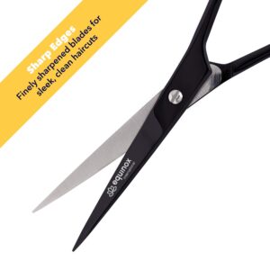 Equinox Professional Straight Edge Razor with 100 Single Derby Straight Razor Blades and Professional Hair Cutting Scissors