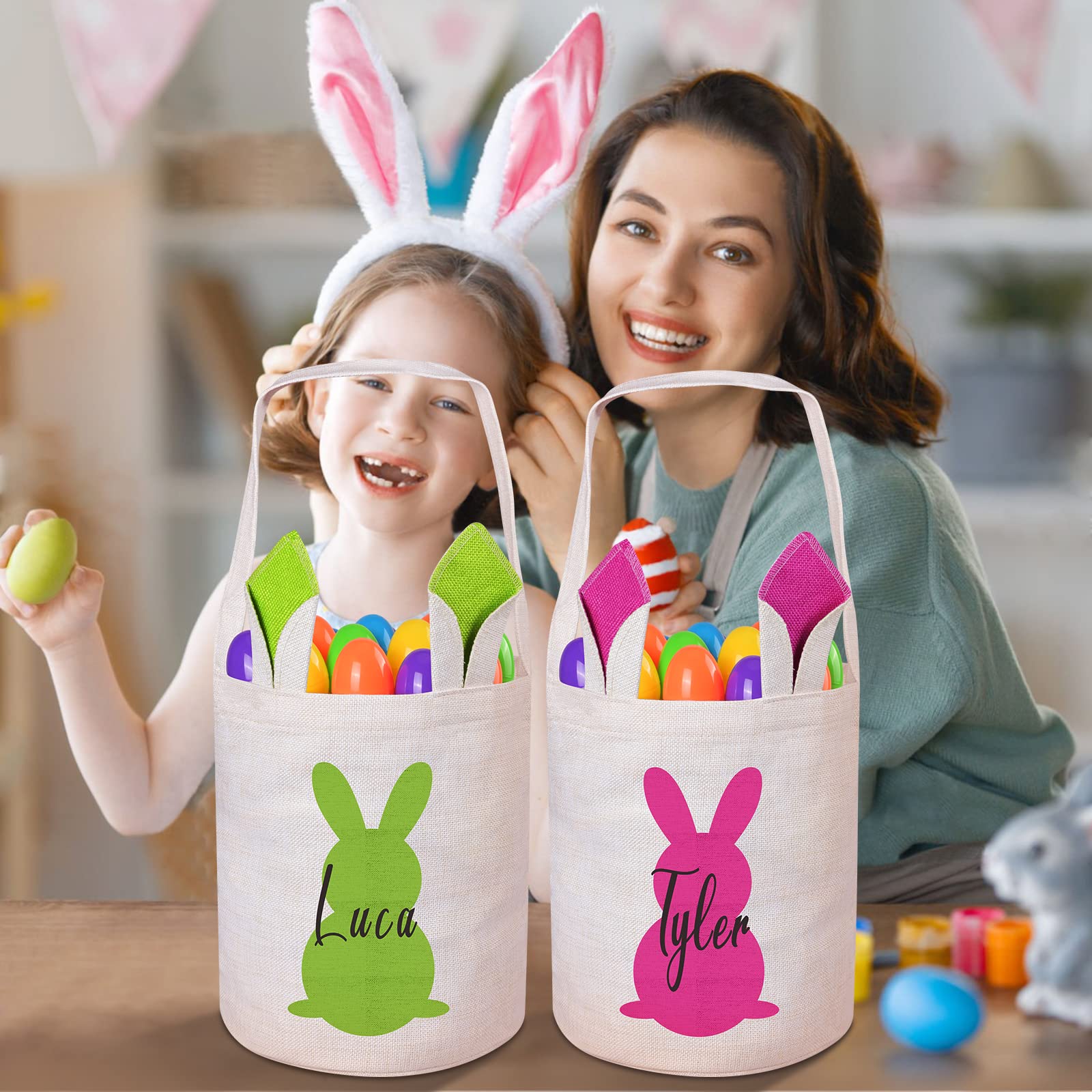 Easter Baskets for Boys Girls, Personalized Easter Basket, Blue Bunny Easter Basket, Kids Easter Basket Idea, Easter Hunt Basket