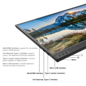 15.6-inch Ultra-Thin Touch HDR HD Portable Monitor 1080P, Support The Connection of Computer/Cell Phone/Game Machine/Keyboard/Mouse