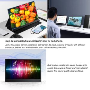 Serchou 13.3-inch Ultra-Thin Portable Monitor External Expansion of The Same Screen IPS HD Display, Built-in Dual Speakers