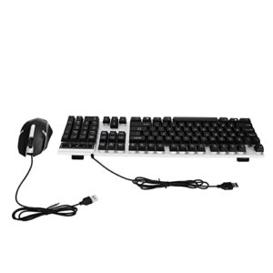 gaming keyboard mouse combo, comfortable touch cool appearance backlight keyboard mouse set abs 104 key for office