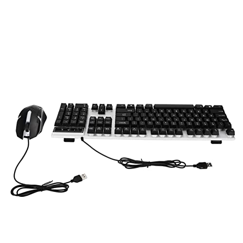 Gaming Keyboard Mouse Combo, Comfortable Touch Cool Appearance Backlight Keyboard Mouse Set ABS 104 Key for Office