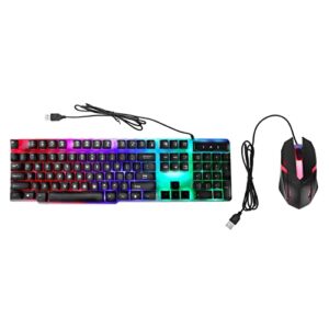 Gaming Keyboard Mouse Combo, Comfortable Touch Cool Appearance Backlight Keyboard Mouse Set ABS 104 Key for Office