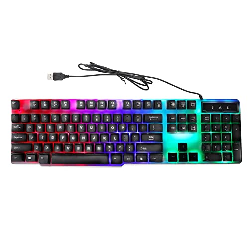 Gaming Keyboard Mouse Combo, Comfortable Touch Cool Appearance Backlight Keyboard Mouse Set ABS 104 Key for Office