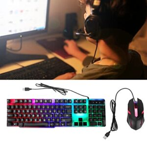 Gaming Keyboard Mouse Combo, Comfortable Touch Cool Appearance Backlight Keyboard Mouse Set ABS 104 Key for Office