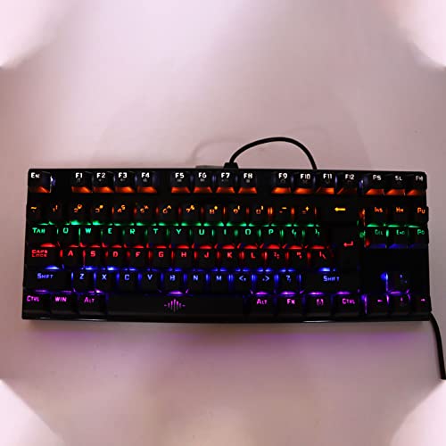 Hosi Blue Switch Mechanical Keyboard, 87-Key Gaming Keyboard RGB Cool Looking for a Gaming Room for The Office