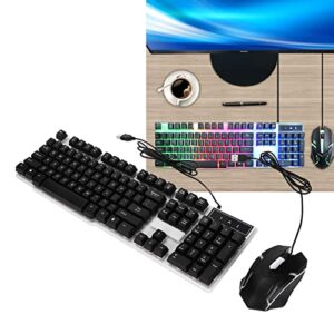 Gaming Keyboard Mouse Combo, Comfortable Touch Cool Appearance Backlight Keyboard Mouse Set ABS 104 Key for Office