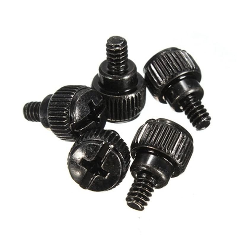 NTTHAM 10Pcs 3.5x5mm Black Thread Teeth Length 5mm Computer PC Case Cooling Fan Toolless Adjustment Screw Thumbscrews Thumb Screw