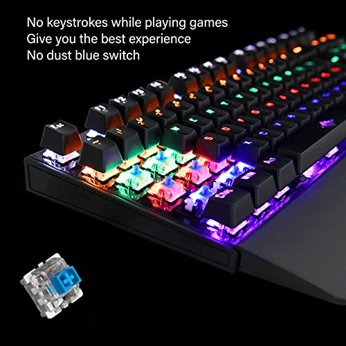 Hosi Blue Switch Mechanical Keyboard, 87-Key Gaming Keyboard RGB Cool Looking for a Gaming Room for The Office