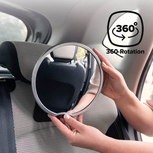 Diono Baby Car Mirror 4 Pack, Includes Safety Car Seat Mirror for Rear Facing Infant & See Me Too Rear View Baby Mirror Both Fully Adjustable with Wide Crystal Clear View, Shatterproof,