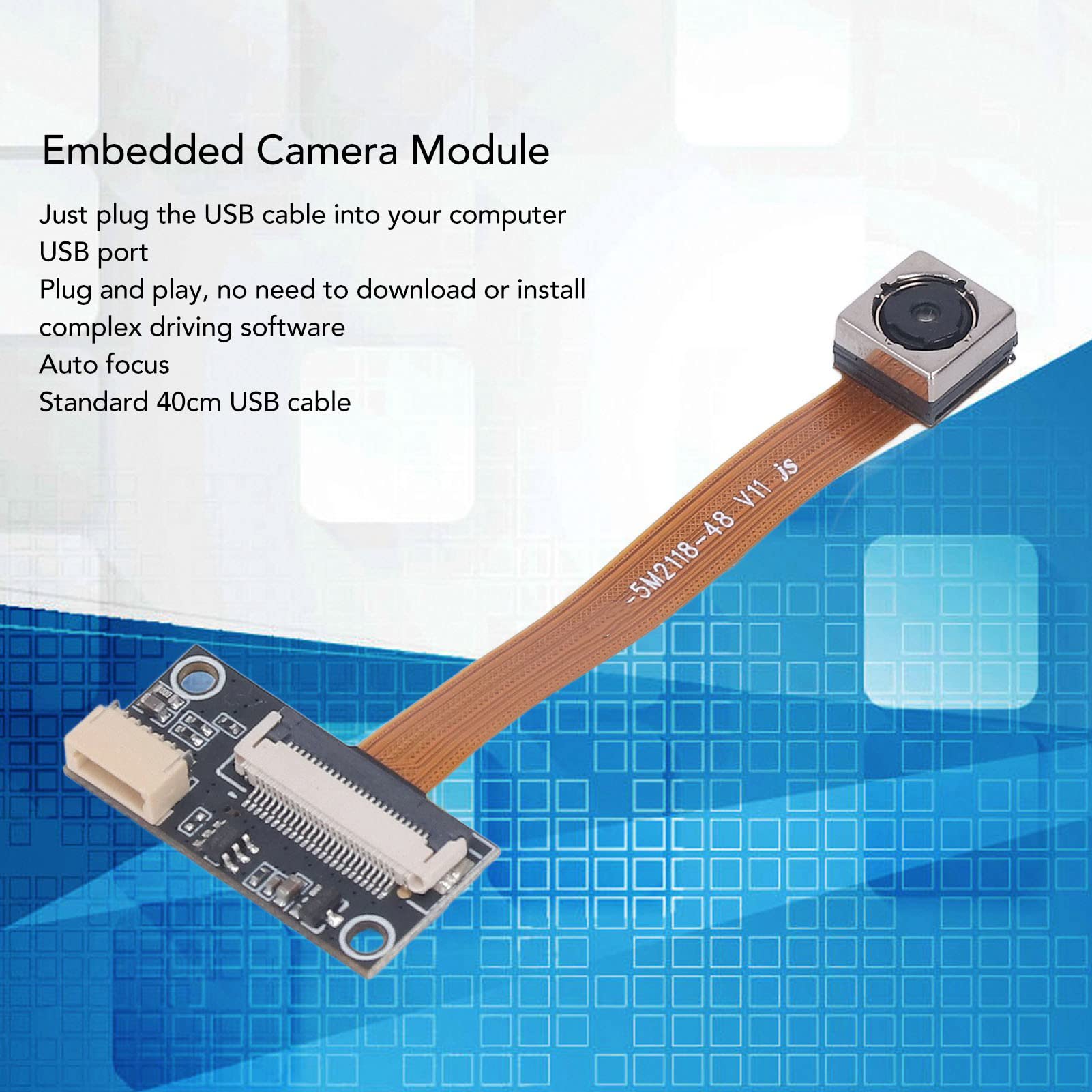 USB Camera Module, 5MP 76 Degree Perspective Without Distortion, Autofocus Embedded Camera Board Industrial Component