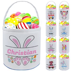 personalized easter basket custom buny baskets with name canvas easter bucket with handle gifts easter decor