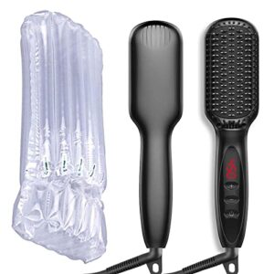 hair straightener, hair styling appliances straightening comb hair straightener brush men quick beard straightener brush beard comb styling iron smoothing comb ( color : black no box , size : eu )