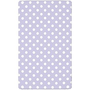 Polka Dots Themed Fitted Crib Sheet,Standard Crib Mattress Fitted Sheet Toddler Bed Mattress Sheets-Crib Mattress Sheet or Toddler Bed Sheet,28“ x52“,Lilac White