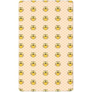 Polka Dots Themed Fitted Crib Sheet,Standard Crib Mattress Fitted Sheet Toddler Bed Mattress Sheets-Baby Crib Sheets for Girl or Boy,28“ x52“,Earth Yellow and Pale Peach