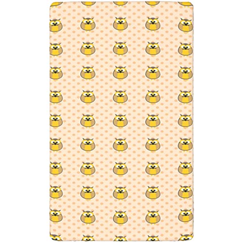 Polka Dots Themed Fitted Crib Sheet,Standard Crib Mattress Fitted Sheet Toddler Bed Mattress Sheets-Baby Crib Sheets for Girl or Boy,28“ x52“,Earth Yellow and Pale Peach