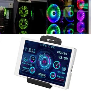 Computer Temp Monitor, PC Temperature Display 3.5in USB Type C Interface IPS Full View Display 320x480 for Office(White)