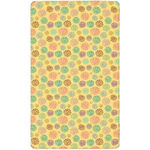 Polka Dot Themed Fitted Crib Sheet,Standard Crib Mattress Fitted Sheet Soft and Breathable Bed Sheets-Great for Boy or Girl Room or Nursery,28“ x52“,Mustard Multicolor