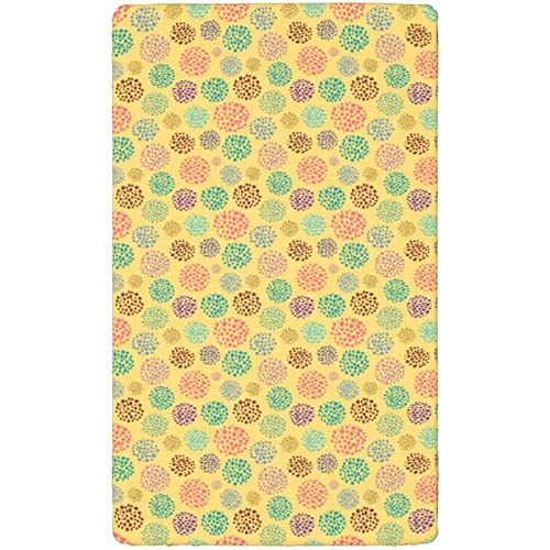 Polka Dot Themed Fitted Crib Sheet,Standard Crib Mattress Fitted Sheet Soft and Breathable Bed Sheets-Great for Boy or Girl Room or Nursery,28“ x52“,Mustard Multicolor