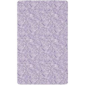 Rose Themed Fitted Mini Crib Sheets,Portable Mini Crib Sheets Soft Toddler Mattress Sheet Fitted-Great for Boy or Girl Room or Nursery,24“ x38“,Blue Violet Pale Mauve