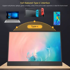 15.6-inch Narrow Edge Large Screen Monitor IPS Screen Wide Viewing Angle HD Monitor, Cell Phone/Computer External Expansion Screen (Color : Blue)