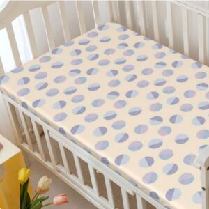 Polka Dot Themed Fitted Mini Crib Sheets,Portable Mini Crib Sheets Toddler Bed Mattress Sheets-Crib Mattress Sheet or Toddler Bed Sheet,24“ x38“,Multicolor