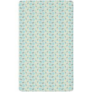 Pastel Themed Fitted Crib Sheet,Standard Crib Mattress Fitted Sheet Ultra Soft Material-Baby Sheet for Boys Girls,28“ x52“,Pale Tan Blue Grey