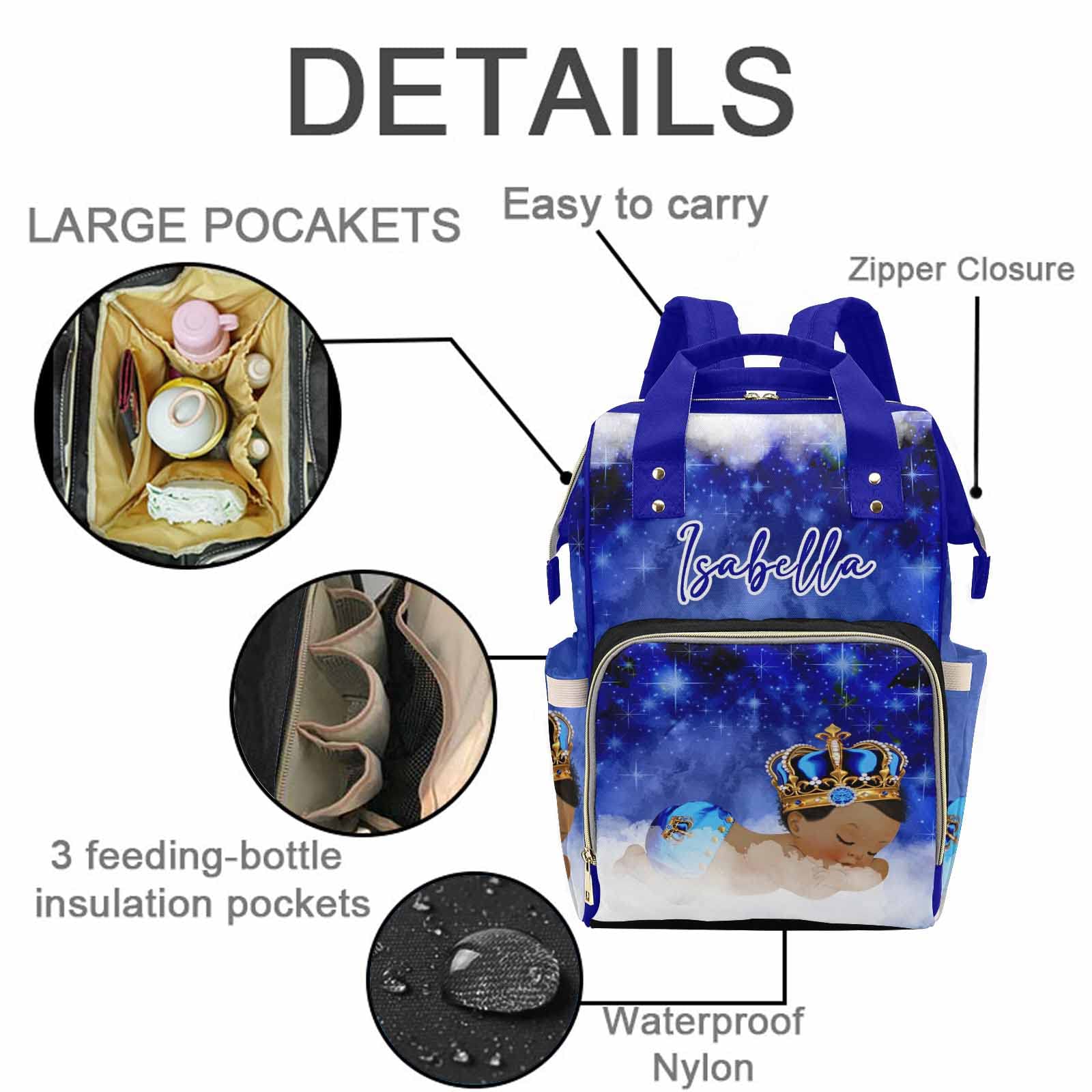 M YESCUSTOM Personalized Name Diaper Bag for Women Custom Starry Sky Nursing Baby Backpack for Shower Gift