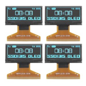 FOLOSAFENAR Display Module, 128 X 64 Thin Plastic Layer Professional LCD Display Screen 4Pcs Small 30PIN for DIY(Blue Displaying)