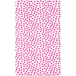 Pink Polka Dots Themed Fitted Crib Sheet,Standard Crib Mattress Fitted Sheet Toddler Bed Mattress Sheets-Baby Crib Sheets for Girl or Boy,28“ x52“,Pink White