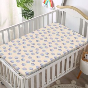 Polka Dot Themed Fitted Mini Crib Sheets,Portable Mini Crib Sheets Toddler Bed Mattress Sheets-Crib Mattress Sheet or Toddler Bed Sheet,24“ x38“,Multicolor