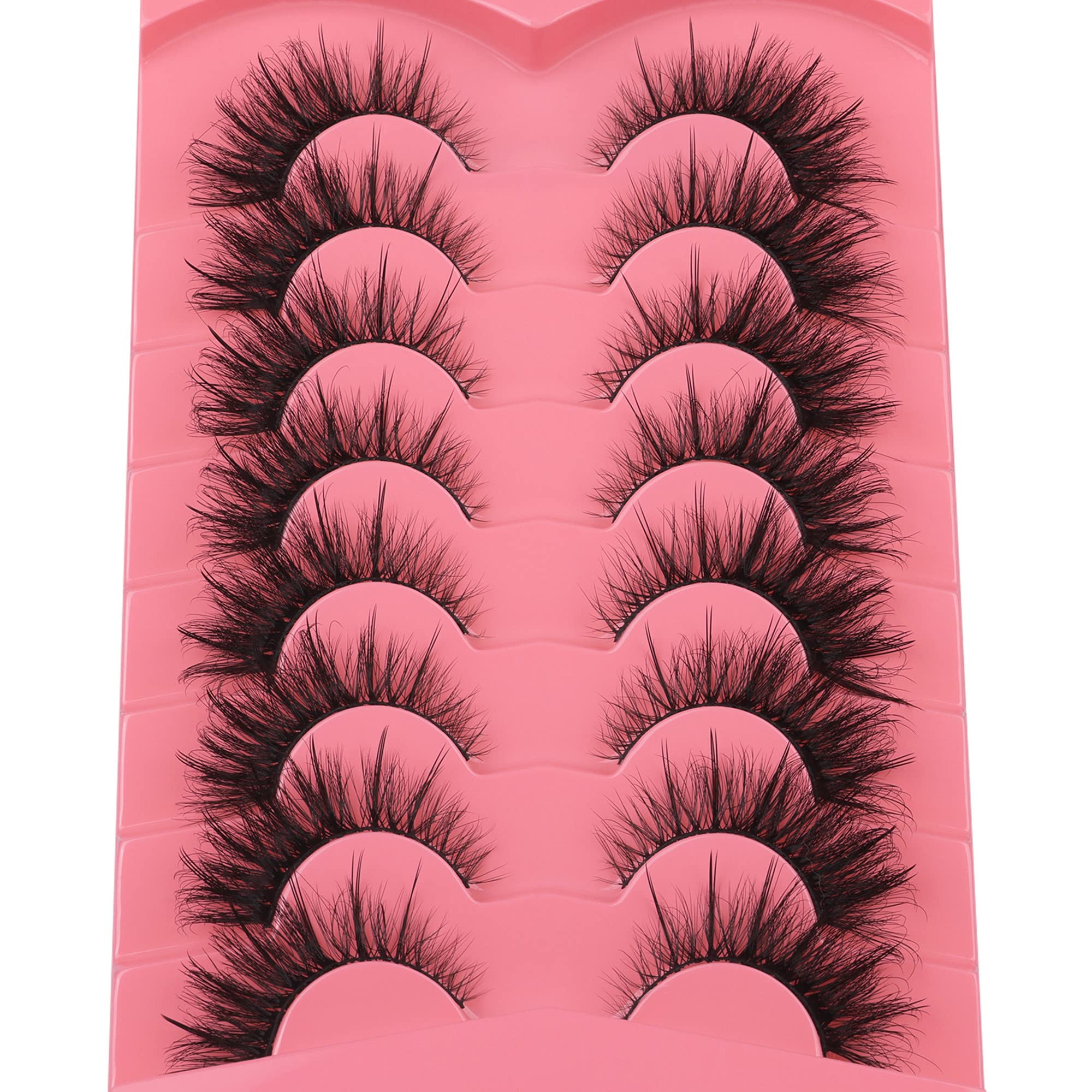 Mink Lashes Fluffy Fairy Cat Eye Lashes Wispy False Eyelashes Pack 18MM Natural False Lashes that Look Like Extensions 8 Pairs by Ruairie