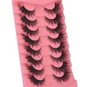 Mink Lashes Fluffy Fairy Cat Eye Lashes Wispy False Eyelashes Pack 18MM Natural False Lashes that Look Like Extensions 8 Pairs by Ruairie