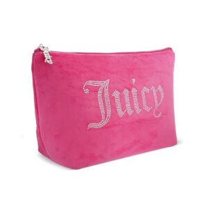 Juicy Couture Women's Cosmetics Bag - Travel Makeup and Toiletries Top Zip Wedge Pouch, Size One Size, Magenta