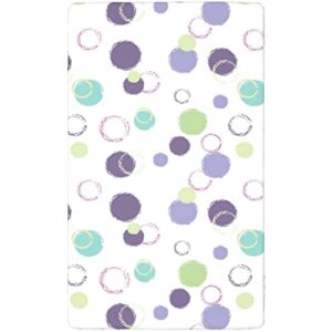 Pastel Themed Fitted Crib Sheet,Standard Crib Mattress Fitted Sheet Ultra Soft Material-Great for Boy or Girl Room or Nursery,28“ x52“,Pastel Green and Eggplant