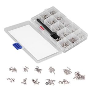 Computer Screw Assortment, Computer Screws Kit Standard Metric Tight Even Threads Replacement for Notebook for Serviceman(Silver)