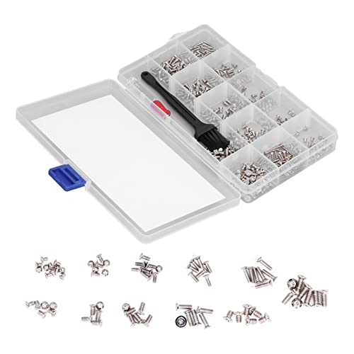 Computer Screw Assortment, Computer Screws Kit Standard Metric Tight Even Threads Replacement for Notebook for Serviceman(Silver)