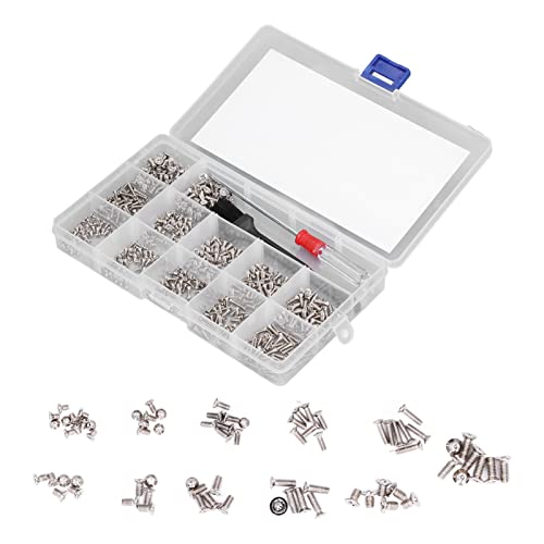 Computer Screw Assortment, Computer Screws Kit Standard Metric Tight Even Threads Replacement for Notebook for Serviceman(Silver)