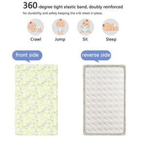 Pastel Themed Fitted Crib Sheet,Standard Crib Mattress Fitted Sheet Ultra Soft Material-Great for Boy or Girl Room or Nursery,28“ x52“,Pastel Yellow and Multicolor