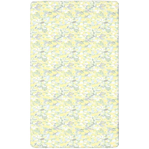 Pastel Themed Fitted Crib Sheet,Standard Crib Mattress Fitted Sheet Ultra Soft Material-Great for Boy or Girl Room or Nursery,28“ x52“,Pastel Yellow and Multicolor