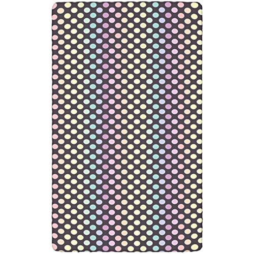 Polka Dots Themed Fitted Crib Sheet,Standard Crib Mattress Fitted Sheet Soft & Stretchy Fitted Crib Sheet-Great for Boy or Girl Room or Nursery,28“ x52“,Multicolor