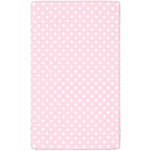 Polka Dots Themed Fitted Crib Sheet,Standard Crib Mattress Fitted Sheet Ultra Soft Material-Baby Crib Sheets for Girl or Boy,28“ x52“,White Pink