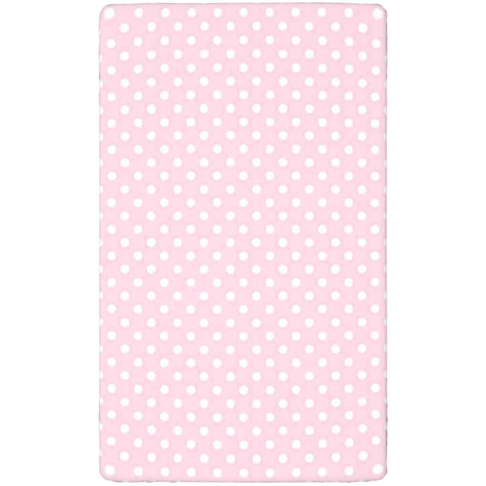 Polka Dots Themed Fitted Crib Sheet,Standard Crib Mattress Fitted Sheet Ultra Soft Material-Baby Crib Sheets for Girl or Boy,28“ x52“,White Pink