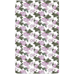 Peony Themed Fitted Crib Sheet,Standard Crib Mattress Fitted Sheet Toddler Bed Mattress Sheets-Great for Boy or Girl Room or Nursery,28“ x52“,Lilac Army Green Pale Purple Reseda Green