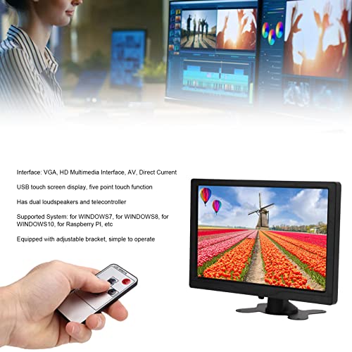 HD Touch Screen, Display with Built in Loudspeaker VGA 10.1 Inch Monitor 1280x800 Resolution Multimedia Interface AV Direct Current 100240V