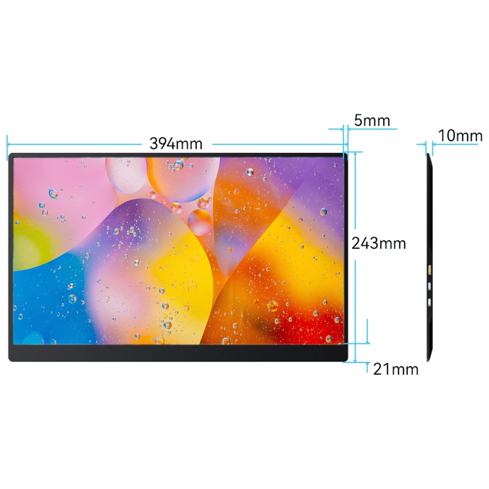 Serchou with HDMI and Type-C Interface External Expansion Screen 17.3-inch Narrow HD Display Screen Thin and Portable