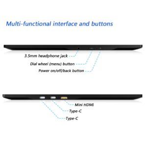 Serchou with HDMI and Type-C Interface External Expansion Screen 17.3-inch Narrow HD Display Screen Thin and Portable