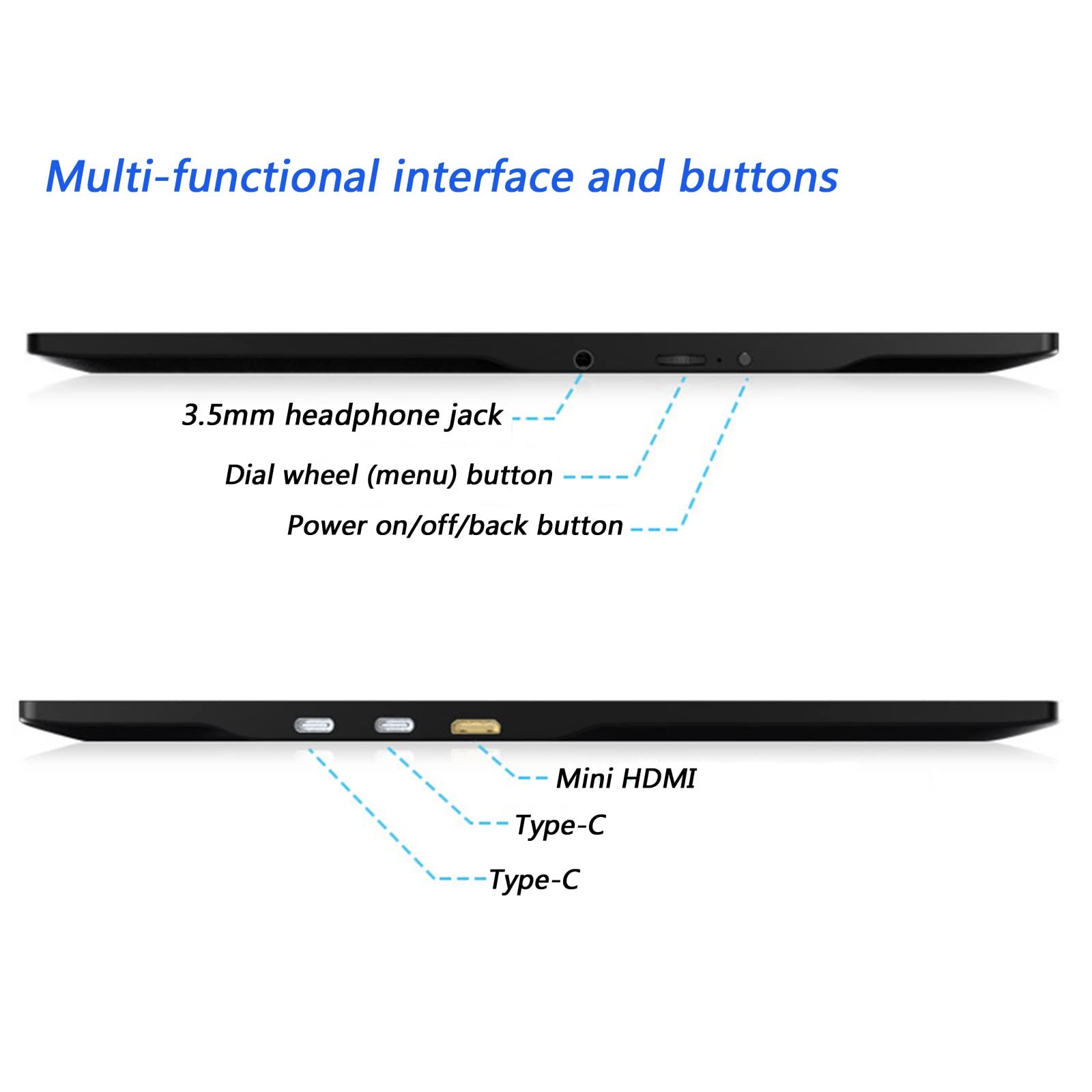 Serchou with HDMI and Type-C Interface External Expansion Screen 17.3-inch Narrow HD Display Screen Thin and Portable