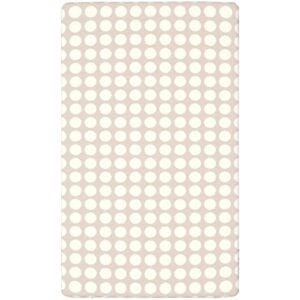 Polka Dot Themed Fitted Mini Crib Sheets,Portable Mini Crib Sheets Soft and Breathable Bed Sheets-Crib Mattress Sheet or Toddler Bed Sheet,24“ x38“,Pale Tan and Ivory